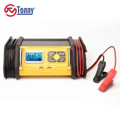 2/5/10/20A 12V Smart Battery Charger/Maintainer Fully Automatic with 50A Engine Start