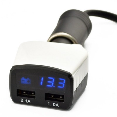 Battery Saver 12/24 Volt Plug-in Digital Battery Tester W/USB